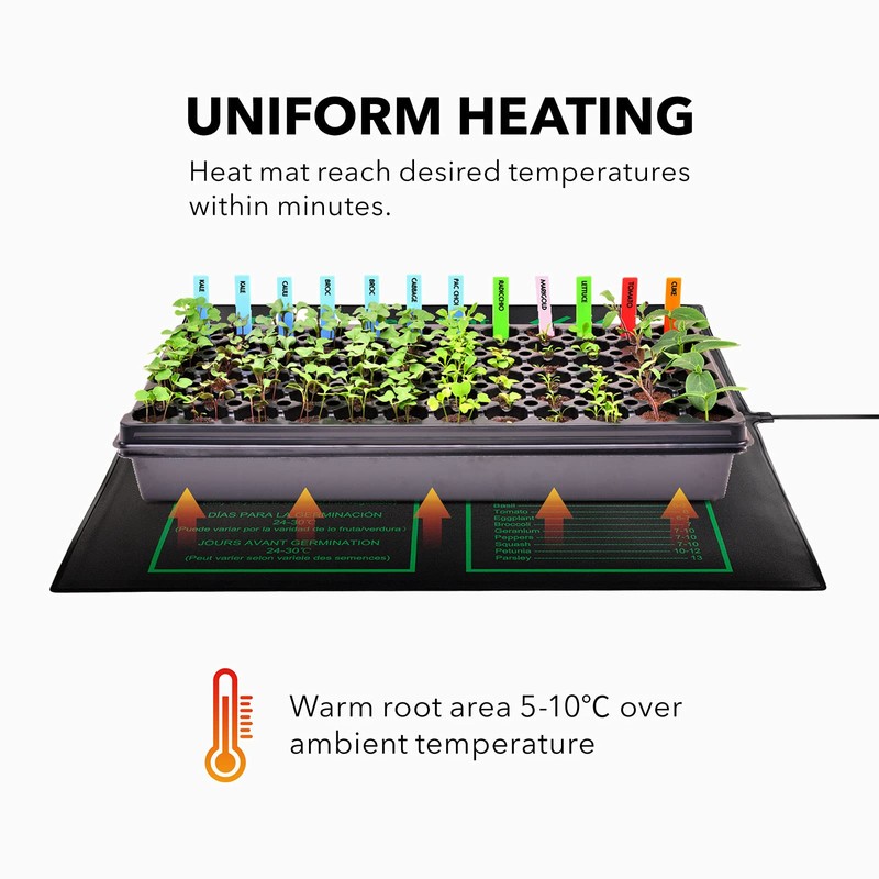 BN-LINK Seedling Heat Mat Warm Hydroponic Heating Pad Waterproof 20"