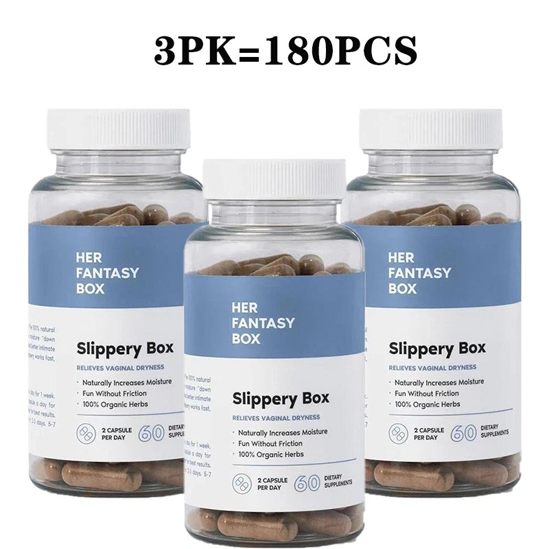 1/2/3 Pack Slippery Box Slippery Elm Bark Caps for Vaginal