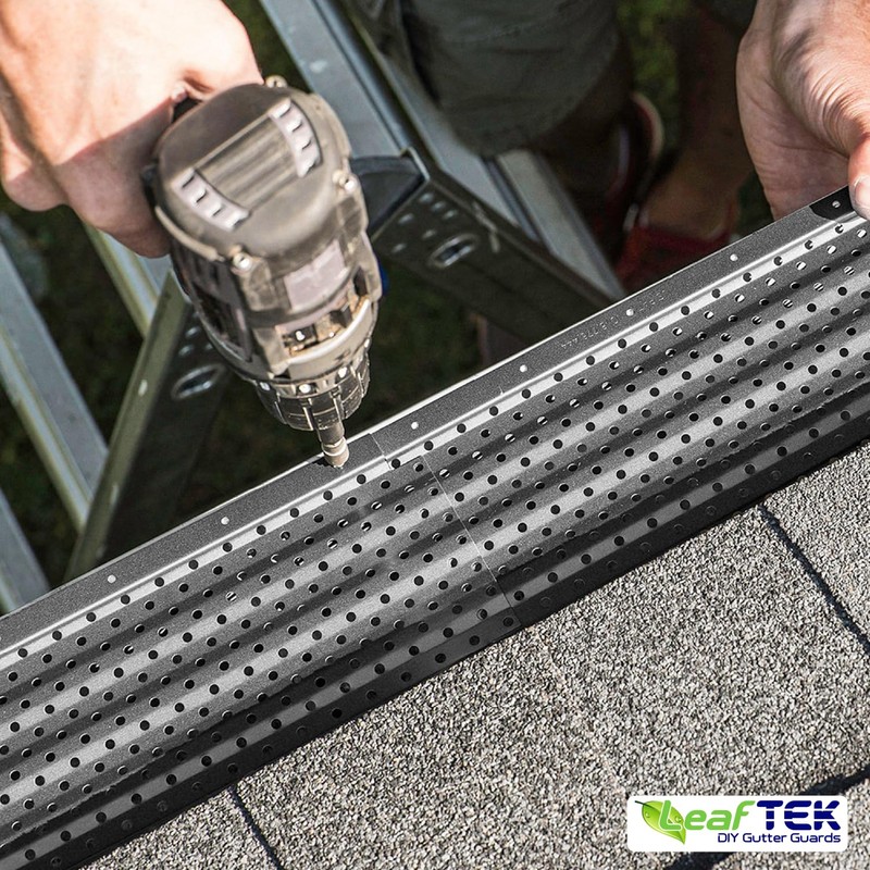 LeafTek Gutter Guards for Leaves 5" x 32' Black –