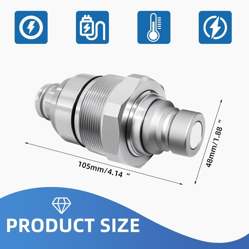 48mm Hydraulic Quick Coupler Set - Flat Face Coupling System