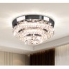 Cainjiazh 11.8" Modern Crystal Chandeliers LED Crystal Ceiling Light Fixture