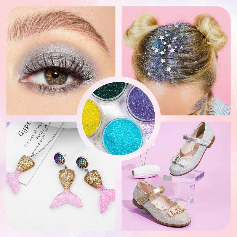 Glitter Tattoos Children's Set, 18 Colours Glitter Tattoo Girls for