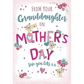 Piccadilly Greetings Cute Mother's Day Card from Granddaughter - 9 x 6 inches