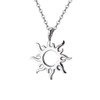 Richight Sterling Silver 925 Simple Sun Motif Charm Necklace, 16.9