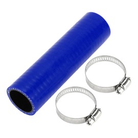 X AUTOHAUX Straight Coupler Silicone Hose with Clamps 1.26" ID 5.91" Length 0 Degree Car Silicone Hose Coolant Hose 4-Ply 5mm Thick Air Intake/Turbo/Intercooler Piping Tube Black Blue 1 Set