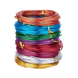 Kissitty - Alambre de aluminio (8 colores), 8 Colors- 19Ft/roll, 12 Gauge (2mm), 1