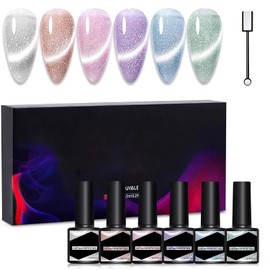 6 Brillo Colores Esmalte Ojo de Gato Para Uñas, Kit Cat Eye Gel Polish | Nivel de Entrada Esmalte de Uñas Suave y Duradero para Mujeres, Principiantes