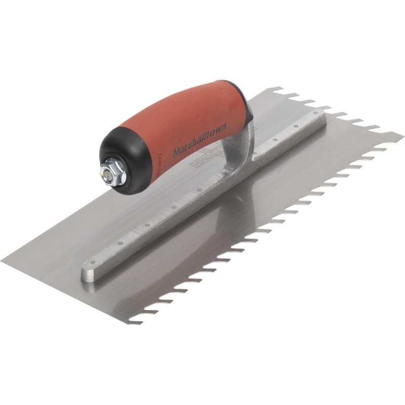 MARSHALLTOWN LayFlat Notch Trowel, 11x4 1/2 Inch, 3/8 Inch Notches,