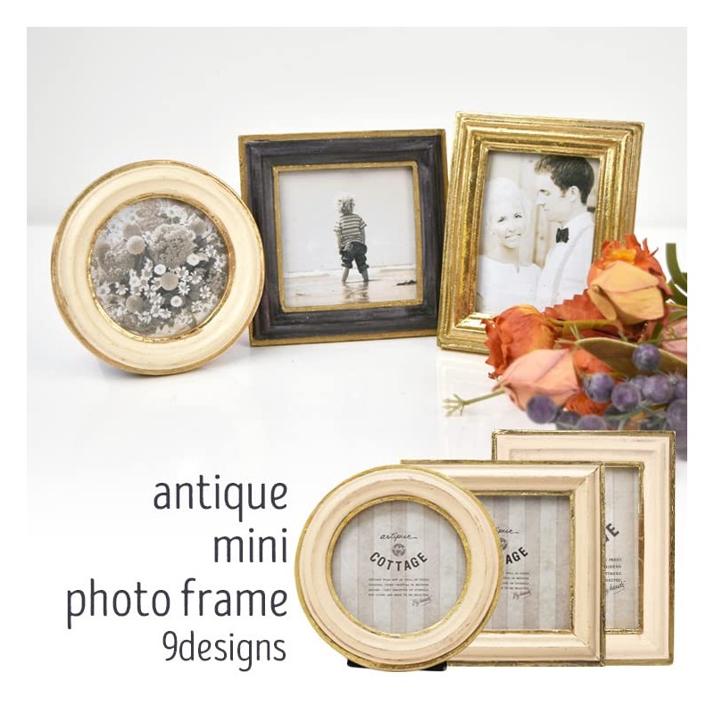 Tokyo Kankan Antique Mini Photo Frame Vertical Wall Hanging Round