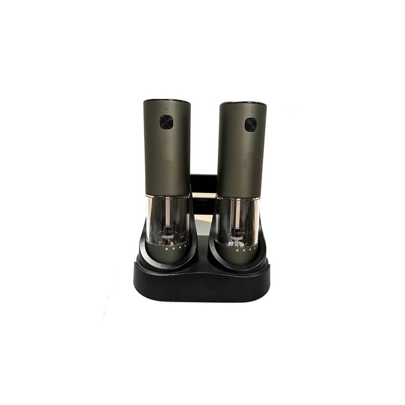 FORLIM Electric Salt and Pepper Grinder Rechargeable Set, Aluminum Shaker