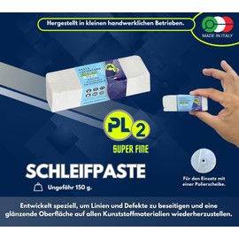 Lux Metal Sanding paste for plastic PL2 150g S. Fine polishing of transparent plexiglass, polycarbonate, plastic, polishing, removing plastic scratches, plexiglass abrasive paste, renewing