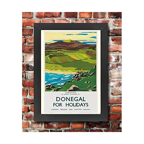 Vintage Sheephaven Donegal Ireland LMS Railway Travel Tourism Advertisement Framed