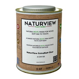 A12W100 NATURVIEW Extra MATT - Water Based BIO-Polyurethane Clear Varnish for Wood. Interior- 3 USQT …