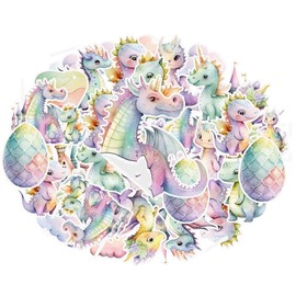 25 Pcs Pink Dragon Stickers - Whimsical Decor for Girls' Baby Shower or Birthday, Fantasy-Themed Party Favors
