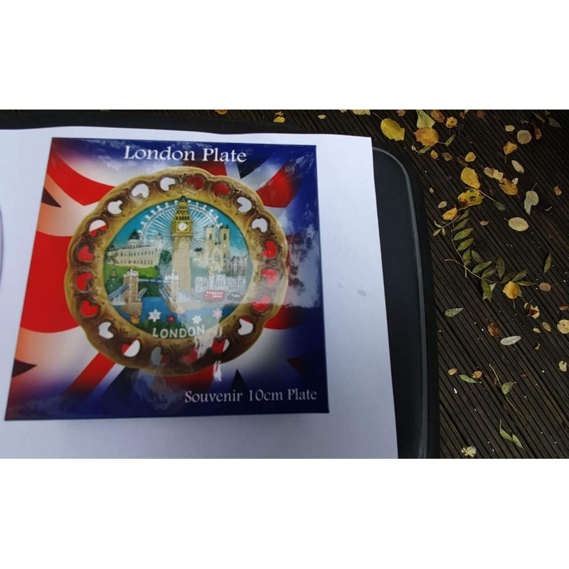 Wood Style Decorative Plate Detailing London Skyline: Big Ben, Tower