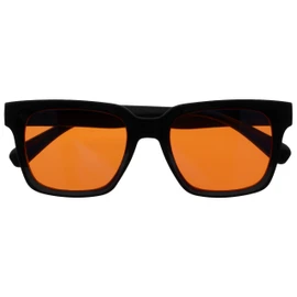 OPULIZE ERA Sleep and Recovery Glasses - Orange Lens - 99.9% Blue Light Blocking - Anti-Reflective and Anti-Glare - UV400 Protection - Oversized Frame - Night Glasses - Black - Men and Women