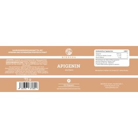 QIDOSHA® Apigenin 200mg je Kapsel, 120 Stk/Glas, plus Piperin als Bioenhancer, pflanzliches Apigenin aus Zitronenextrakt, deutsche Fertigung, jede Charge laborgeprüft