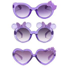 AMBEERT 3 PCS Sunglasses Kids, Kids Sun Glasses, Toddler Sunglasses, Cute Children's Sunglasses, Outdoor, Beach, Camping, Suitable for Girls and Boys, Girls' Eyewear Baby Glass Summer Accessories