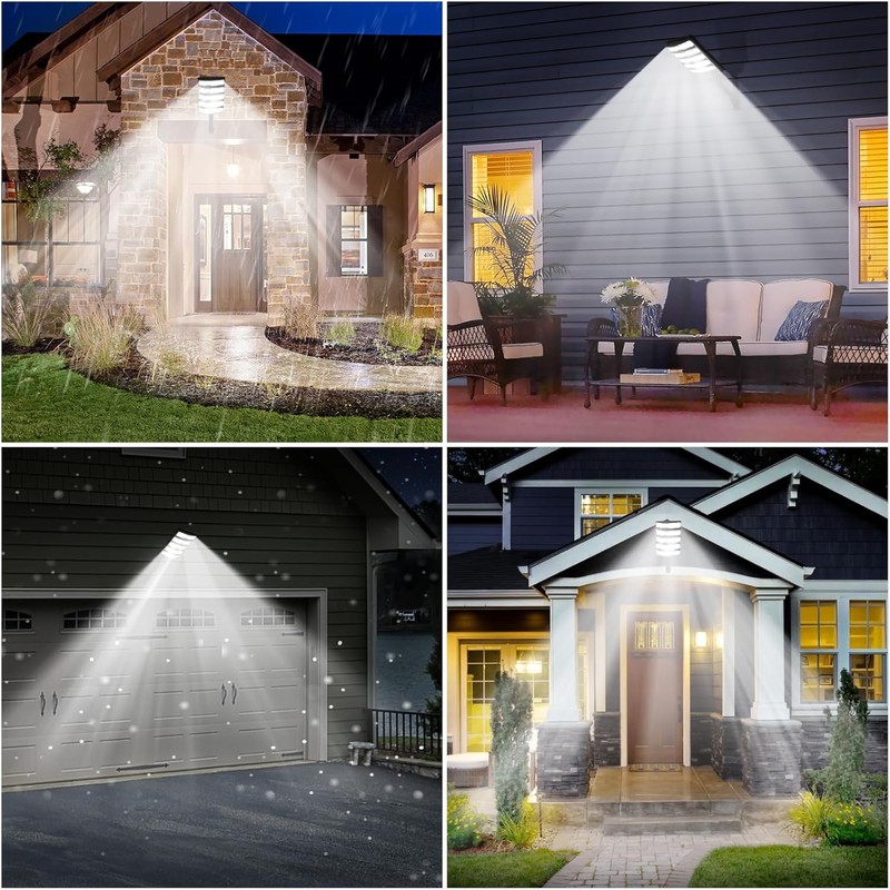 4-Pack Solar Street Lights, 30000lm Outdoor Flood Light with Dual
