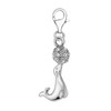 Quiges silver-plated animal charm pendant with lobster clasp for bracelets,