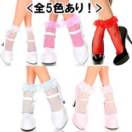 MUSICLEGS アンクルソックス レーストリム 1PC ホワイト ML597