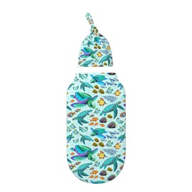 Turtle Swaddle Blankets Newborn Receiving Blanket Baby Swaddle Wrap Soft Sleeping Sack for Baby Girls Boys
