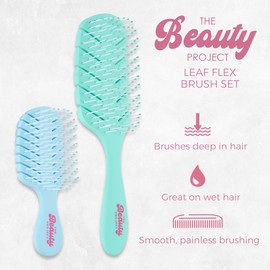 2 Pack Detangling Brush for All Wet or Dry Hair Types - Pain-Free Brushing, Vented Hair Brush - Lightweight Handle - Mommy and Me Brush Set (Green Blue)