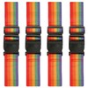 Luckious 4 PCS Universal Luggage Strap - Adjustable Rainbow Travel