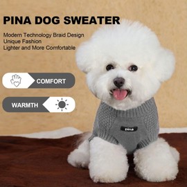 PINA Dog Sweater, Knitted Dog Sweater for Cold Weather, Dog Pullover Sweater Classic Warm Windproof, Puppy Sweater Winter Clothes for Small Medium Large Dogs