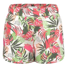 NAME IT Nkfvinaya Ffff Noos Girls' Shorts, Bright white/print: tropical