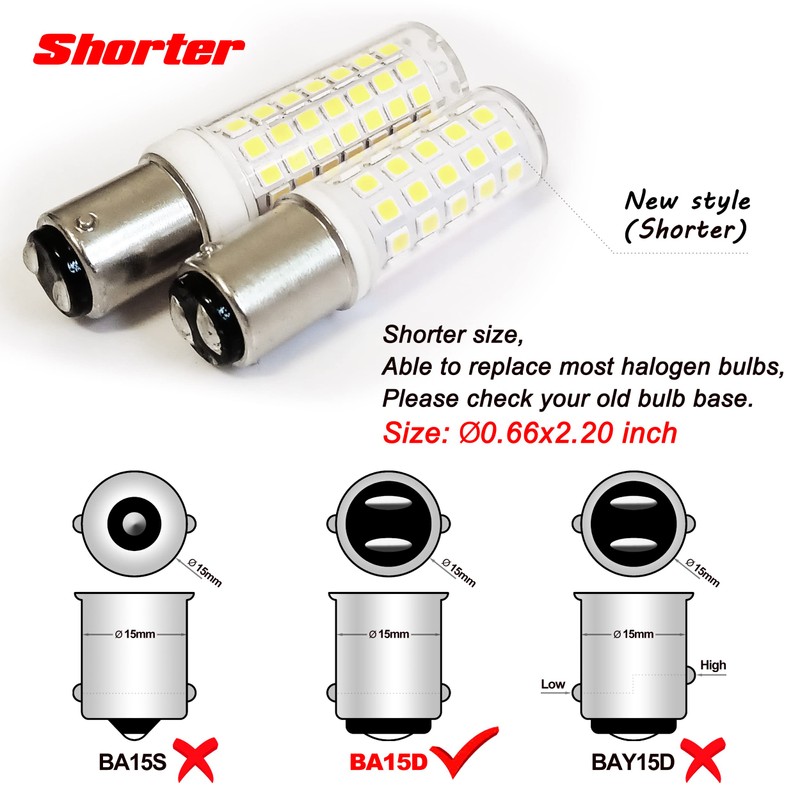 Ziomitus 120 Volts BA15D LED Double Contact DC Bayonet Base