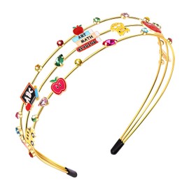 ANGLESJELL Teacher Headbands for Women Pencil Book Headband Crystal Rhinestone Headband Back to School Teacher Hair Accessories Outfits Teacher’s Day Appreciation Gifts (Style B)