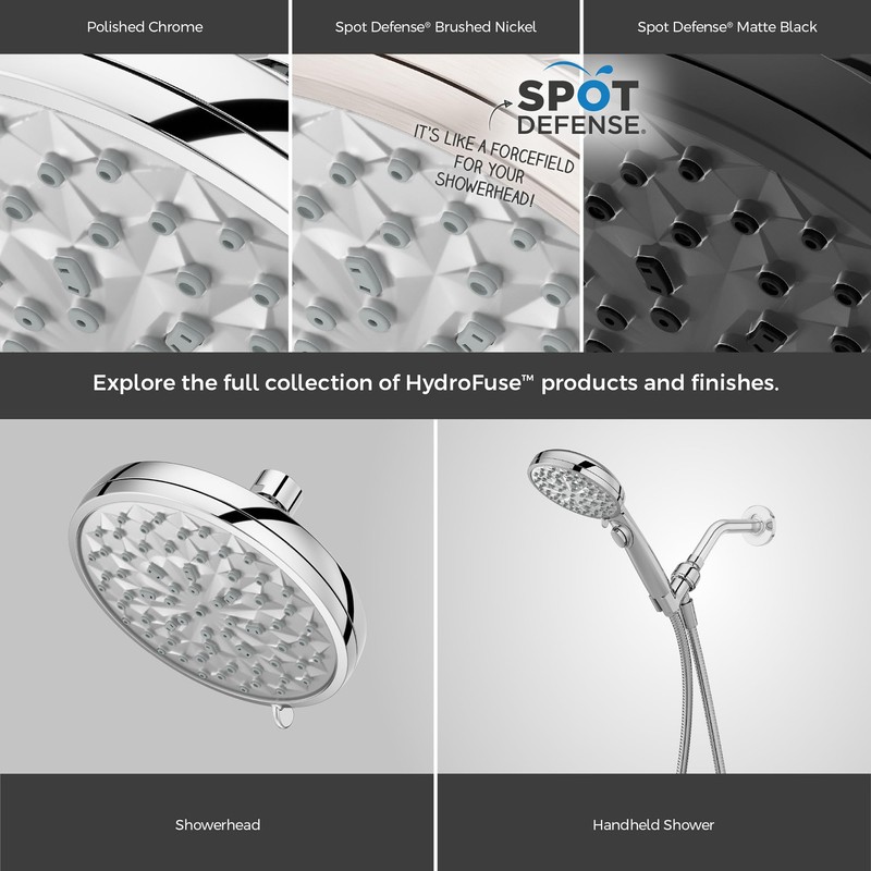 Pfister HydroFuse Handheld Shower Head, Hose Included, 6-Function, 2.5 GPM,