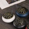 Round Incense Burner with Ceramic Lid, Fire Retardant Cotton and