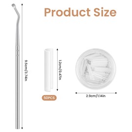 ALIIP Ingrown Toenail Corrector Set, 50 Pain-Free Straightener Strips with Stainless Steel Lifter, Adjustable Toenail Treatment Kit for Men & Women, Silver