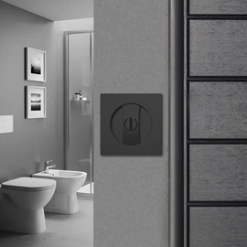 Coinkoly 2 Pack Pocket Door Lock for Bathroom, Matte Black Pocket Door Hardware Privacy Lock Square Frush Sliding Pocket Door