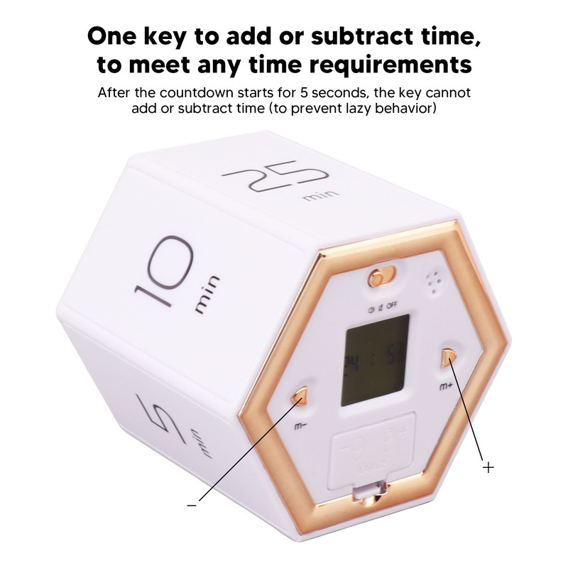 Hex Flip Timer with Mute Alarm Function Magnetic Time Management