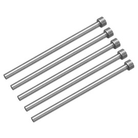 QUARKZMAN Pack of 5 Straight Ejector Pins, 5mm (0.2") Diameter, SKD61 Round Tip, 100mm (4") Long for Mechanical Maintenance