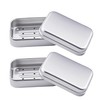 2Pcs Aluminum Travel Soap Case, Metal Self Draining Shampoo Bar