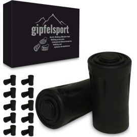 gipfelsport Nordic Walking Rubber Buffer Pads for Nordic Walking Poles and Trekking Poles, Suitable for Asphalt, Gravel and Mountains, Round