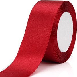 Nsilu 25 Yards 1-1/2 inches Wide Satin Ribbon Suitable for Wedding, Party and Gift Box Packaging Ribbon (Wine red)