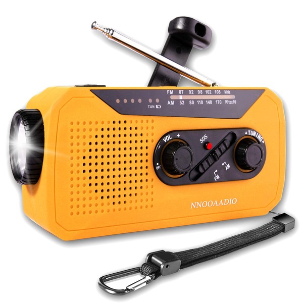 NNOOAADIO Disaster Prevention Radio, Multi-functional Rechargeable, Solar Radio Light, Hand