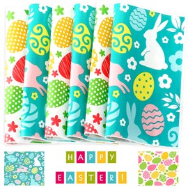 150 Pcs Easter Wax Paper for Food ,wrap Paper Sheets Sandwich Candy Cookies Wraps for Easter with Eggs Rabbit Flowers Pattern Waterproof Liner for Kitchen Handmade Food Easter Party Supplies