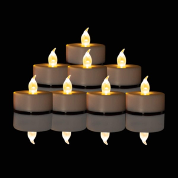 Battery Operated Flameless Tea Lights: 24PACK LED Electric Candles Lamp