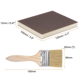 HARFINGTON 21pcs Sanding Sponges 800-1000 Grit 4" x 5" Reusable & Washable, Double-Sided Flexible Hand Sanding Block for Wood Drywall Metal Furniture Polishing, with 2.5" Paint Brush, Brown