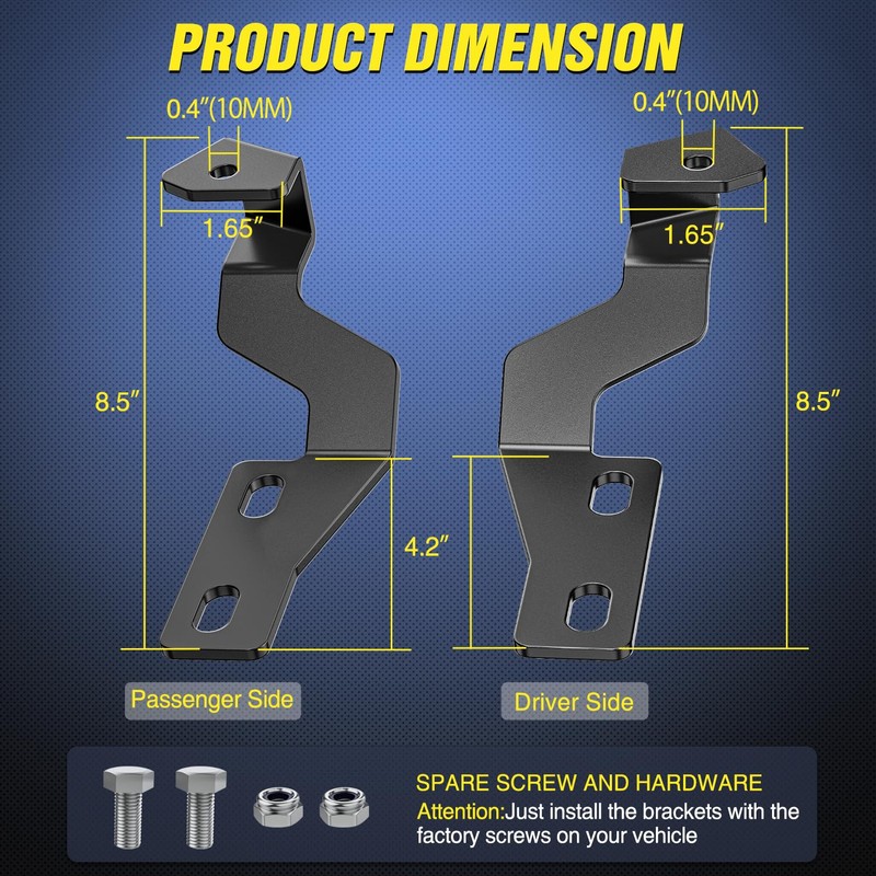 Nilight Ditch Light Brackets Hood Hinges Mount Bracket Kit for