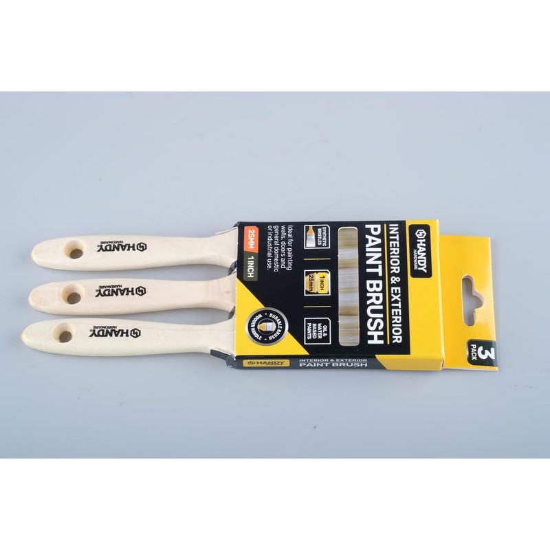 Handy Hardware Wooden Handle Paint Brush, 25 mm Size (Pack