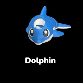 Animal Tumbler Straw Buddy Straw Figurine 3D Printed:_DOLPHIN