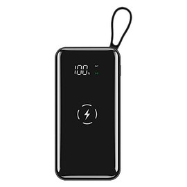 Cargador Inalámbrico Tecnología Qi, Qi CristalPro, MXCRI-001, 30000mA, 4 en 1, Negro, Fácil Transportación, Salida Qi inalámbrica, 1xUSB 1.0, 2xUSB...