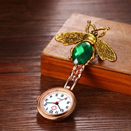Avaner Nurse Watch with Clip Cartoon Bees: Pocket Watch with Brooch Nurse Watch Fob Watch Nurse Watch Anlog Quartz Watch for Doctor Doctor Nurse Medical, Green, Minimalist